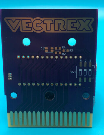 Vectrex cartridge deluxe PCB, with gold-plated, chamfered edge